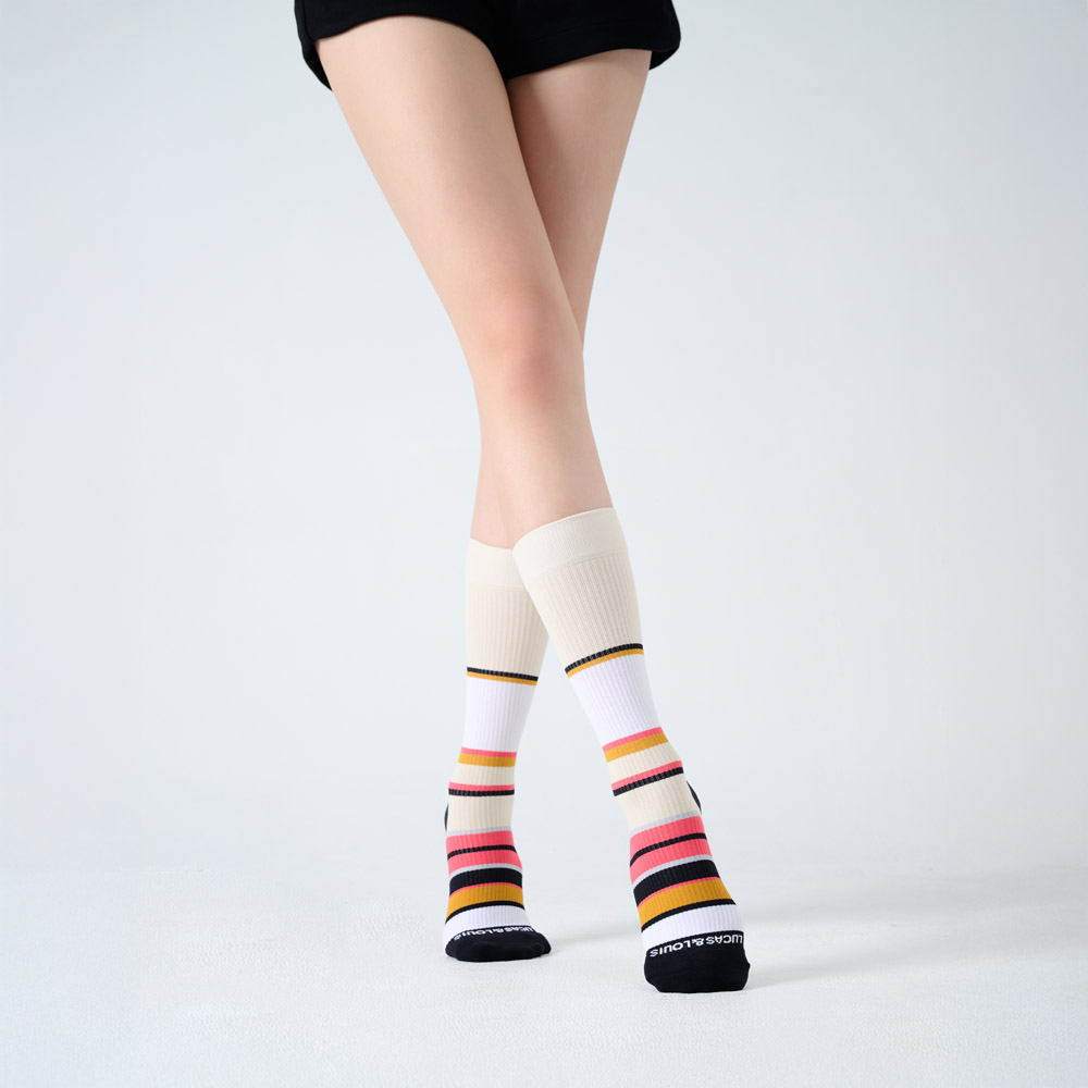 【LUCAS&LOUIS】AI鍺-全效壓力疏導襪/標準款/健身、久站、櫃姐、醫護/100%台灣製造 (活力桃紅)