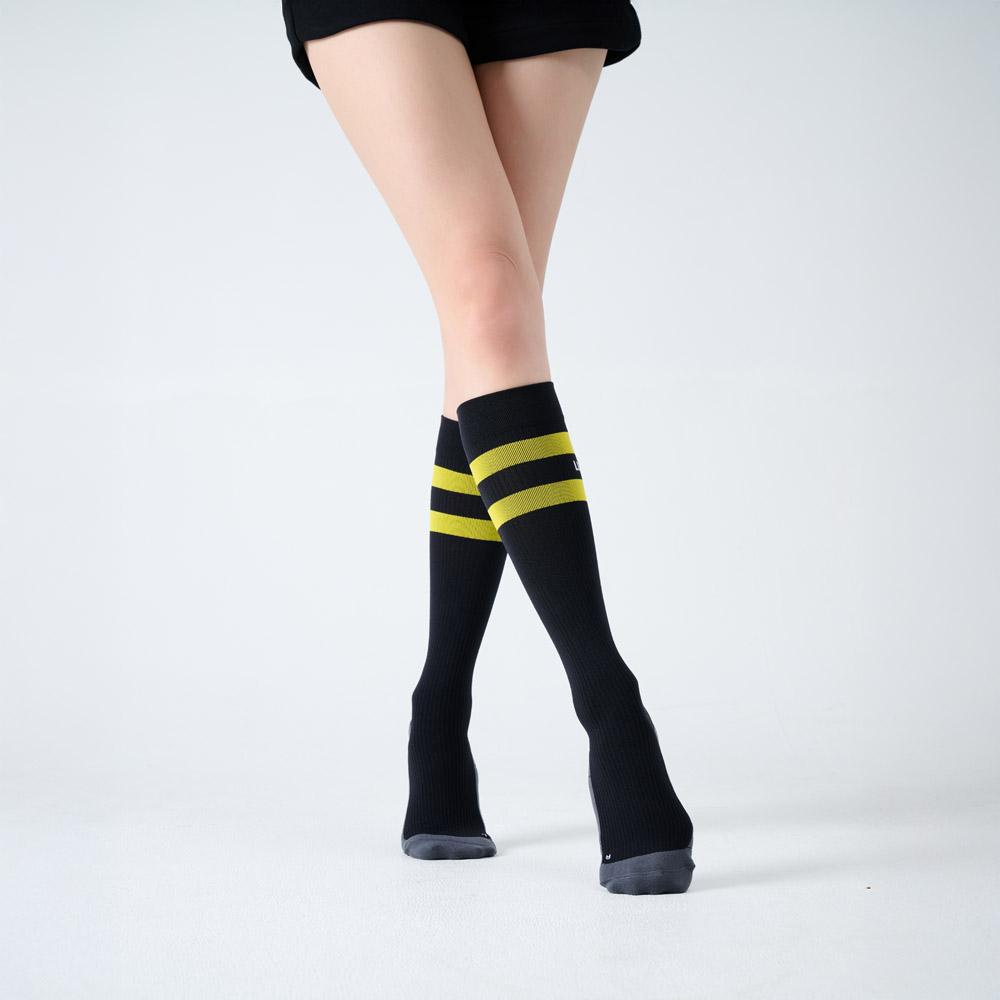 【LUCAS&LOUIS】AI鍺-全效壓力疏導襪/標準款/健身、久站、櫃姐、醫護/100%台灣製造 (亮麗黑)